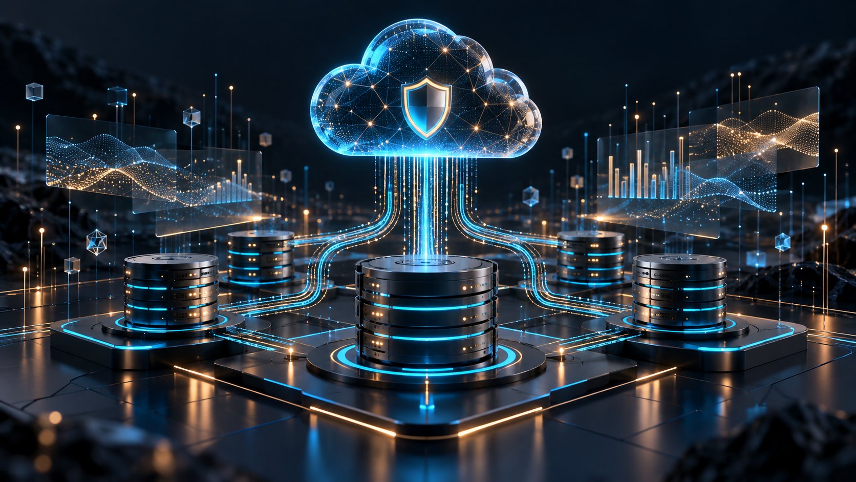 Secure cloud database infrastructure and connected data streams